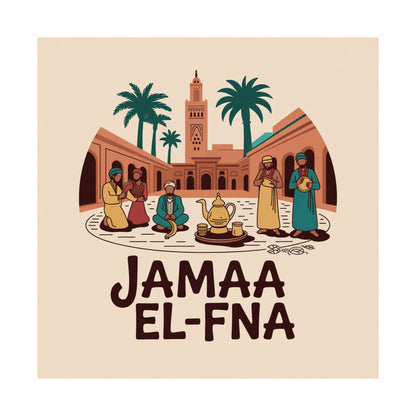 Jamaa El-Fna Matte Vertical Poster - Cultural Wall Art for Home Decor