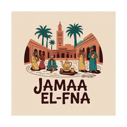 Jamaa El-Fna Matte Vertical Poster - Cultural Wall Art for Home Decor
