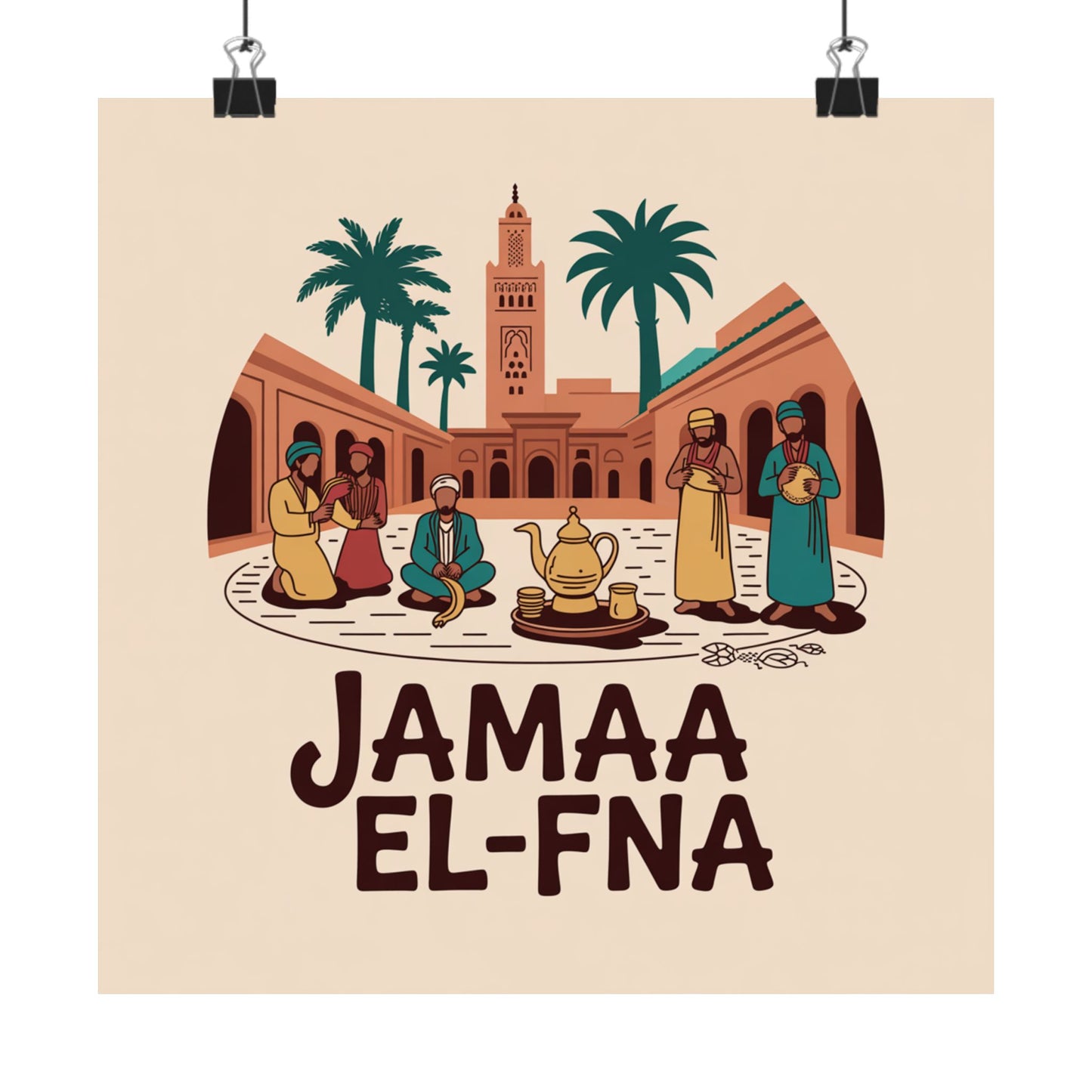 Jamaa El-Fna Matte Vertical Poster - Cultural Wall Art for Home Decor