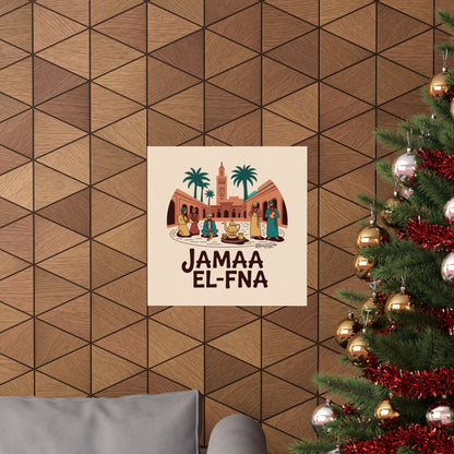 Jamaa El-Fna Matte Vertical Poster - Cultural Wall Art for Home Decor