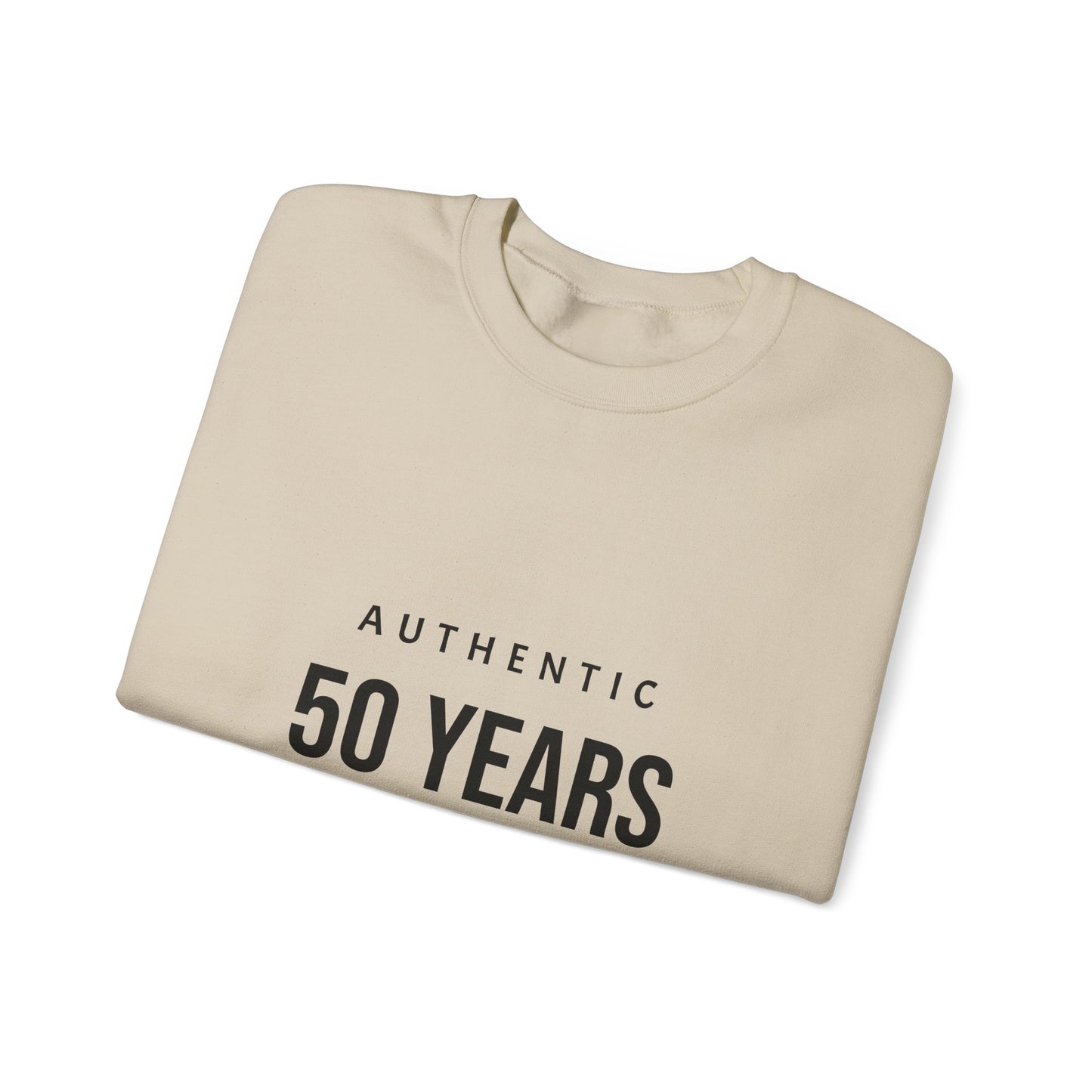 Crewneck Sweatshirt – "Authentic 50 Years of Not Giving a Damn" Retro Birthday Crew