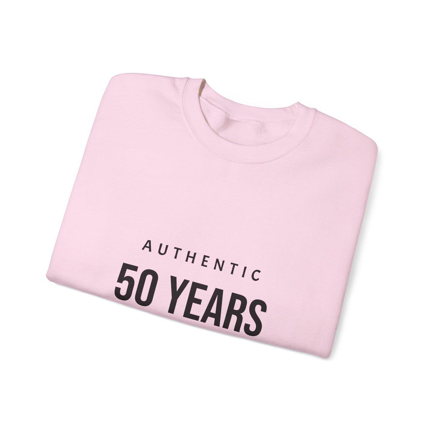 Crewneck Sweatshirt – "Authentic 50 Years of Not Giving a Damn" Retro Birthday Crew