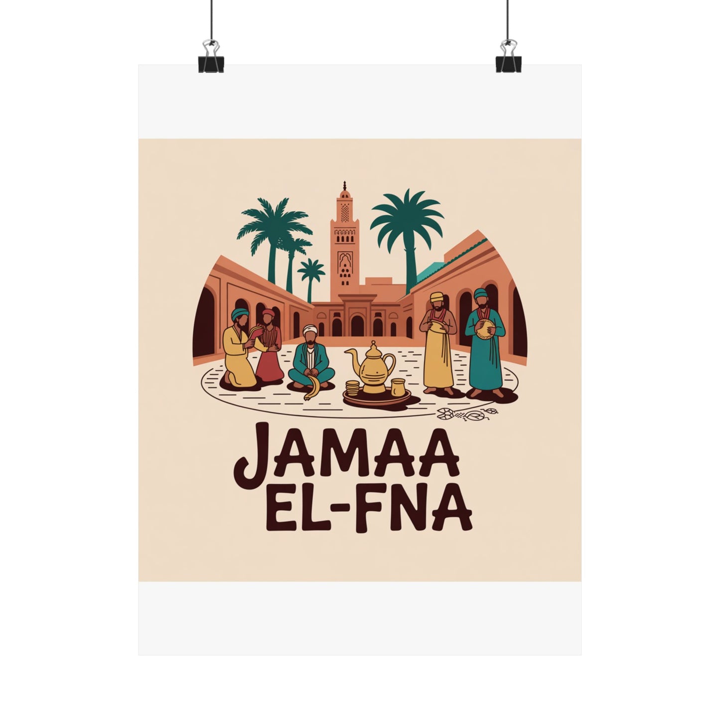 Jamaa El-Fna Matte Vertical Poster - Cultural Wall Art for Home Decor