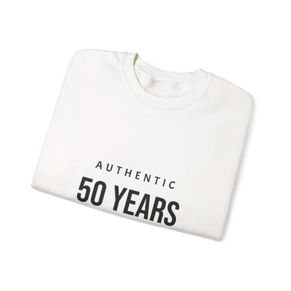 Crewneck Sweatshirt – "Authentic 50 Years of Not Giving a Damn" Retro Birthday Crew