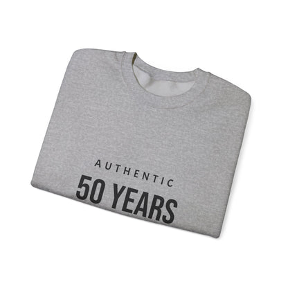 Crewneck Sweatshirt – "Authentic 50 Years of Not Giving a Damn" Retro Birthday Crew