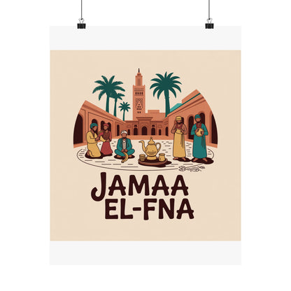 Jamaa El-Fna Matte Vertical Poster - Cultural Wall Art for Home Decor