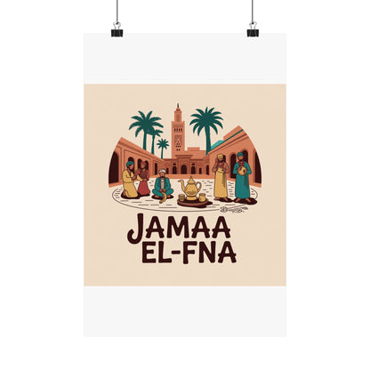 Jamaa El-Fna Matte Vertical Poster - Cultural Wall Art for Home Decor