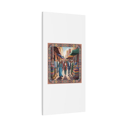 Colorful Market Scene Canvas Wall Art