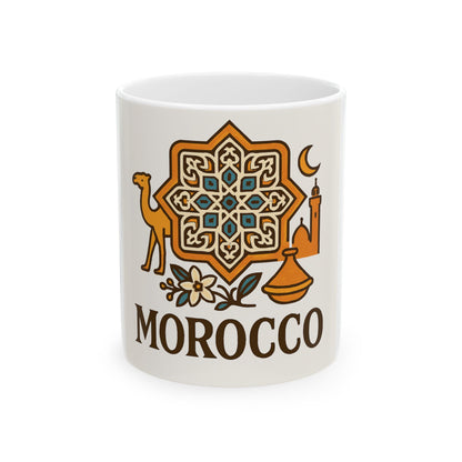 Morocco-Inspired Ceramic Mug - Vibrant 11oz & 15oz Coffee Cups