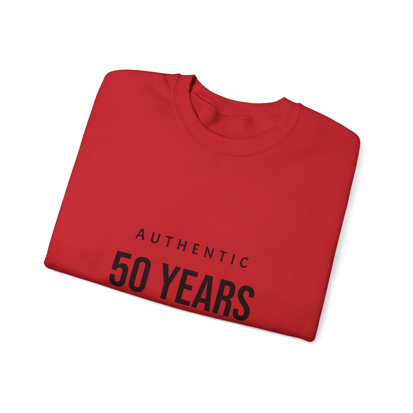 Crewneck Sweatshirt – "Authentic 50 Years of Not Giving a Damn" Retro Birthday Crew