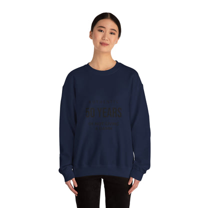Crewneck Sweatshirt – "Authentic 50 Years of Not Giving a Damn" Retro Birthday Crew