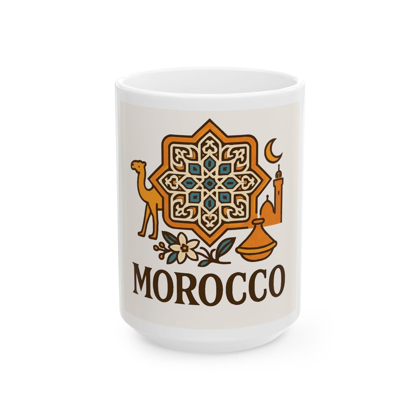 Morocco-Inspired Ceramic Mug - Vibrant 11oz & 15oz Coffee Cups