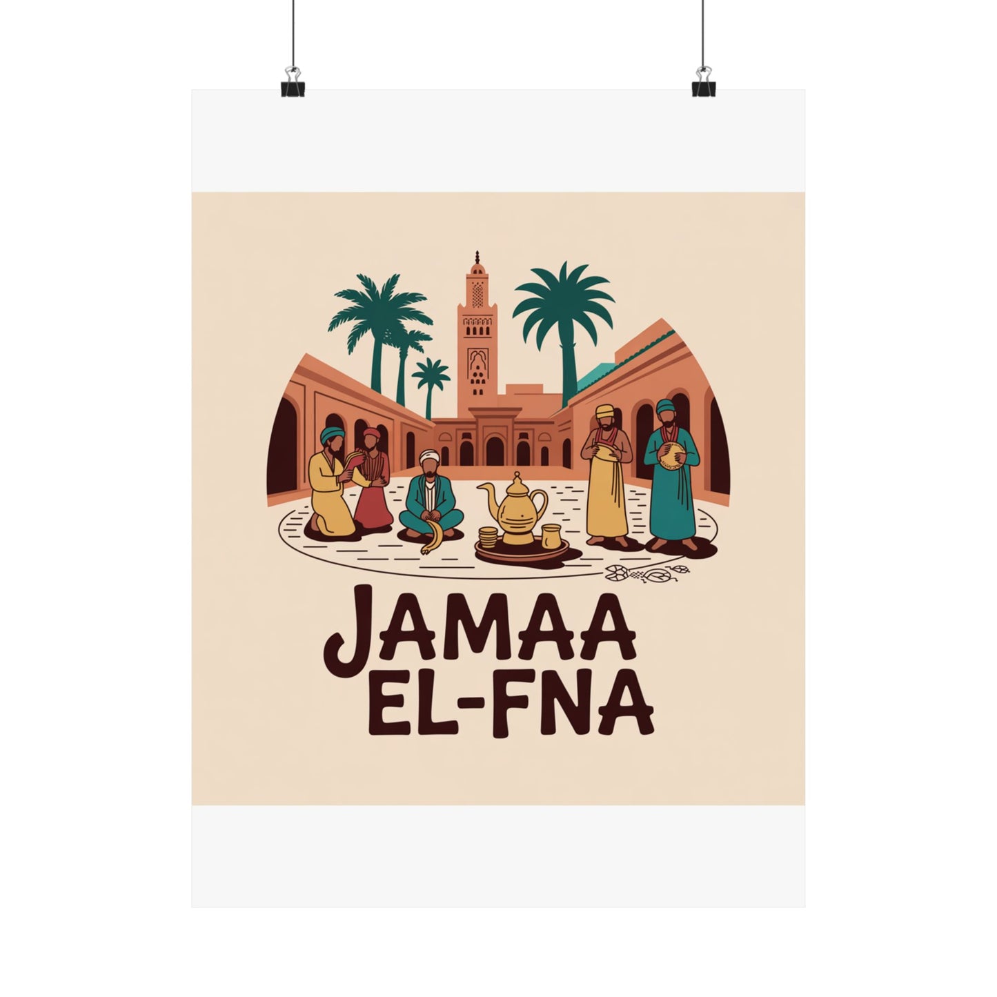 Jamaa El-Fna Matte Vertical Poster - Cultural Wall Art for Home Decor