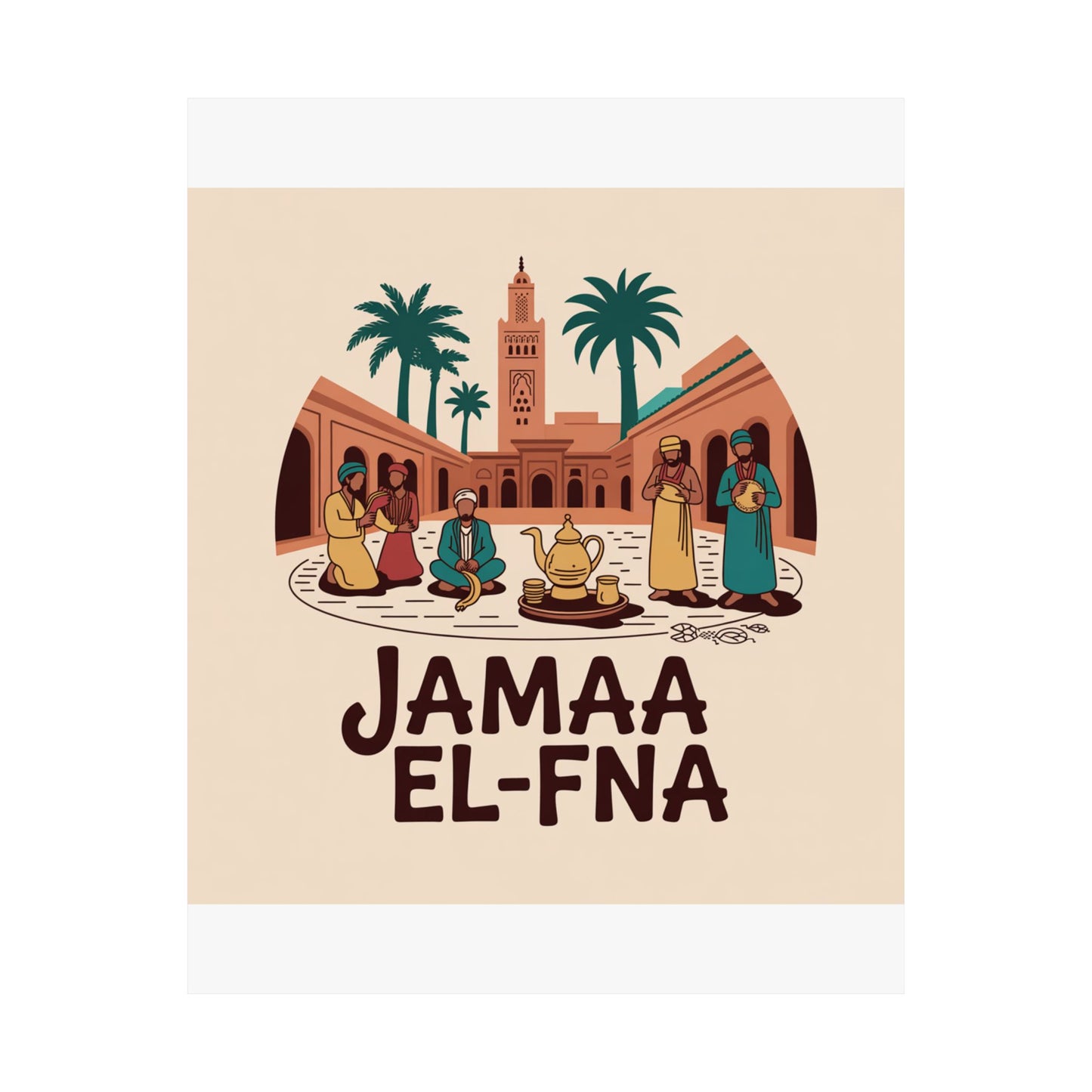 Jamaa El-Fna Matte Vertical Poster - Cultural Wall Art for Home Decor