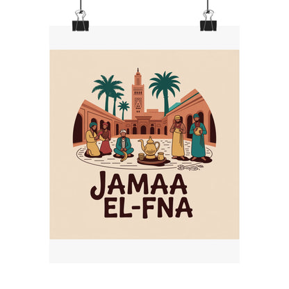 Jamaa El-Fna Matte Vertical Poster - Cultural Wall Art for Home Decor