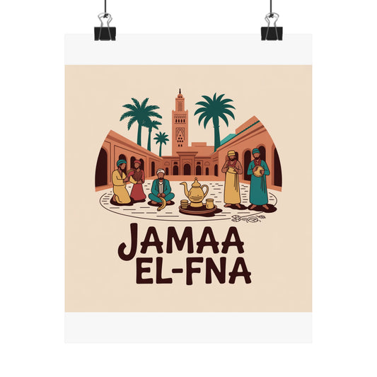 Jamaa El-Fna Matte Vertical Poster - Cultural Wall Art for Home Decor
