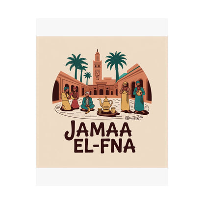 Jamaa El-Fna Matte Vertical Poster - Cultural Wall Art for Home Decor