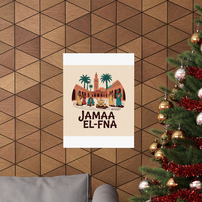 Jamaa El-Fna Matte Vertical Poster - Cultural Wall Art for Home Decor