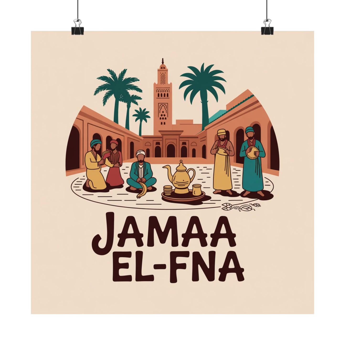 Jamaa El-Fna Matte Vertical Poster - Cultural Wall Art for Home Decor