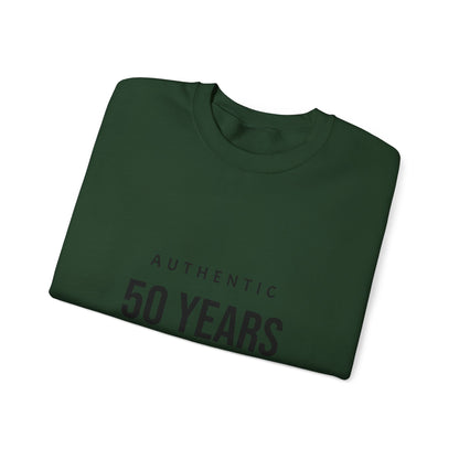 Crewneck Sweatshirt – "Authentic 50 Years of Not Giving a Damn" Retro Birthday Crew
