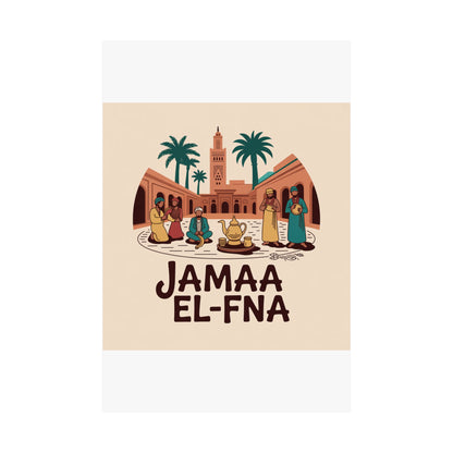 Jamaa El-Fna Matte Vertical Poster - Cultural Wall Art for Home Decor