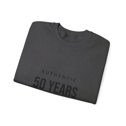 Crewneck Sweatshirt – "Authentic 50 Years of Not Giving a Damn" Retro Birthday Crew