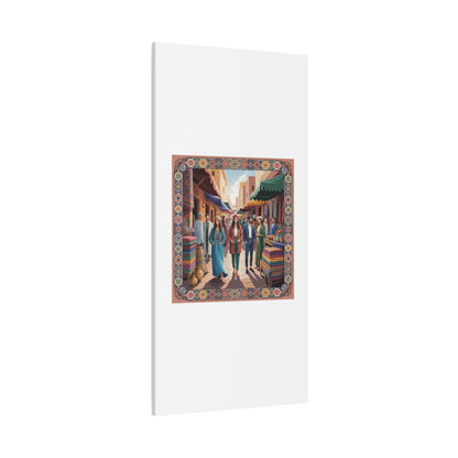 Colorful Market Scene Canvas Wall Art