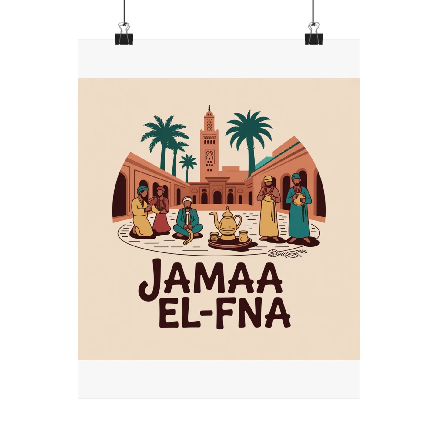 Jamaa El-Fna Matte Vertical Poster - Cultural Wall Art for Home Decor