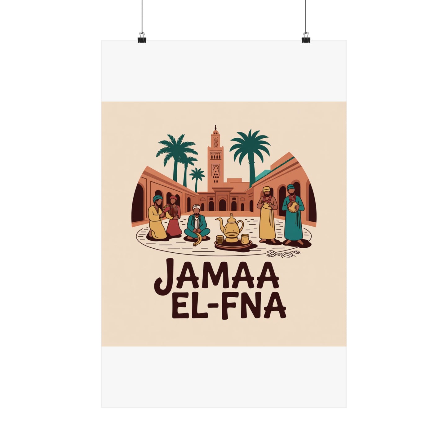 Jamaa El-Fna Matte Vertical Poster - Cultural Wall Art for Home Decor