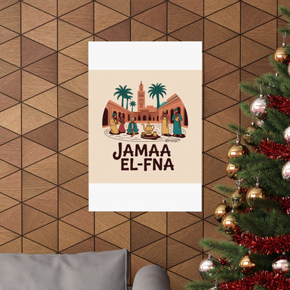 Jamaa El-Fna Matte Vertical Poster - Cultural Wall Art for Home Decor