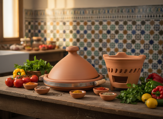 Moroccan Tagine 34cm + Brazier (Mejmer)