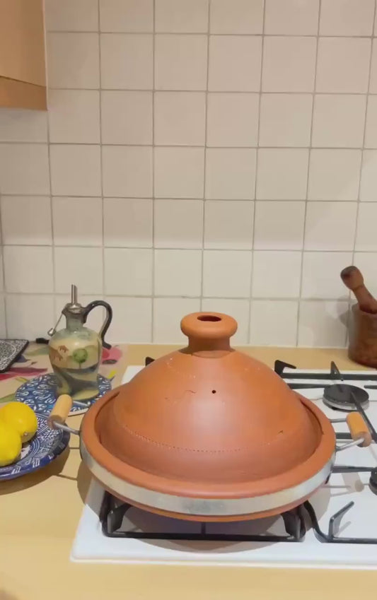 Moroccan Tagine 34cm with Traditional Unglazed Mejmer Brazier – Premium Quality, Convenient Relay Point Delivery